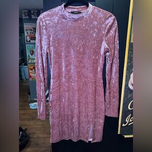 Forever 21 Pink Long Sleeve Velvet Dress